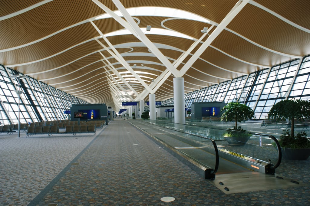 Shanghai's airport, seen here, had only  27 percent of its flights leave on time in August. 
