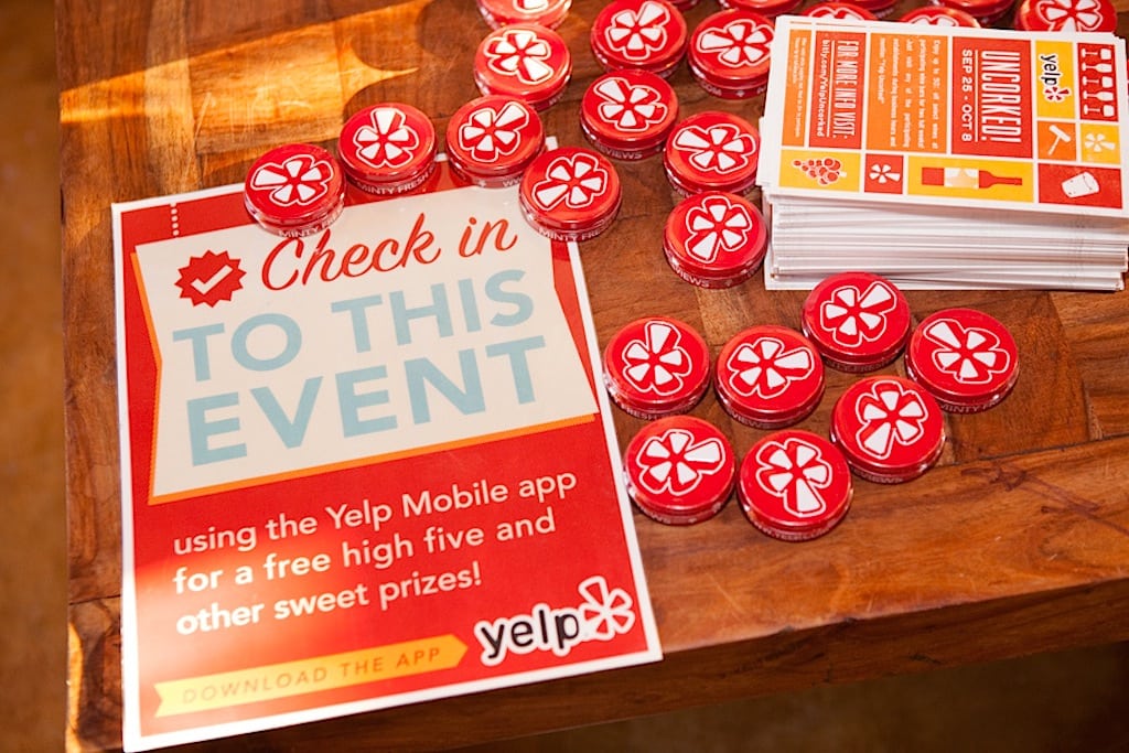 Yelp's branded products at a sponsored event this fall. 