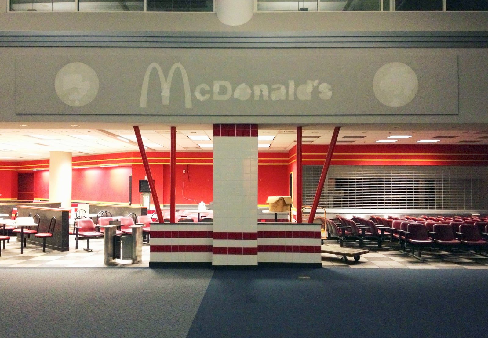 This closed McDonald's is one of the many abandoned restaurants and shops in the now-closed Concourse C at Greater Cincinnati International Airport.