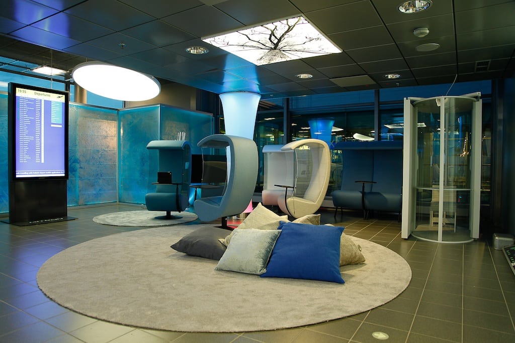 Flyers at Helsinki Airport can access the Relaxation Area for free and sit in a silence chair or rest in a sleeping tube.