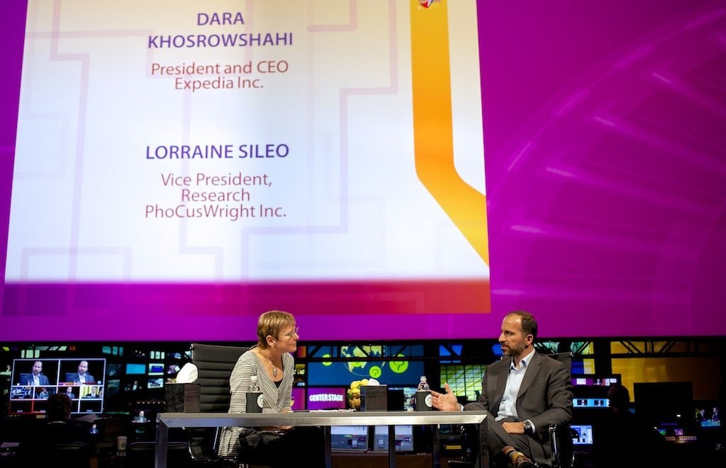 Expedia CEO Dara Khosrowshahi being interviewed at last year's PhoCusWright conference. 