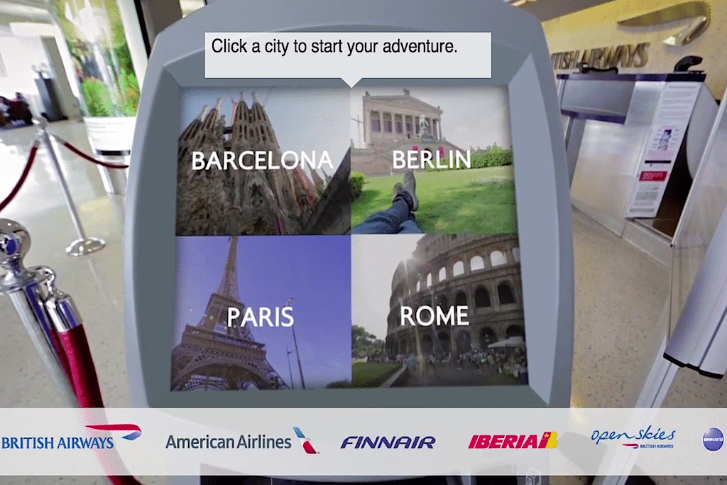 Views of British Airways' new YouTube videos can pick which city to visit and experience it through someone else's eyes.