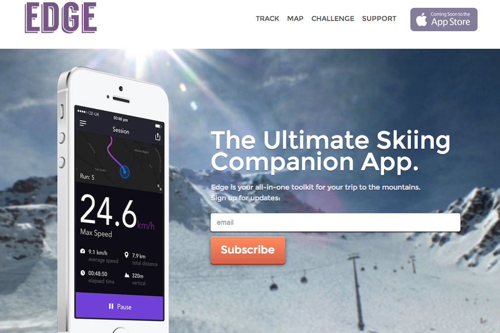 Edge is a mobile app that provide analytics for skiers, real-time navigation and resort information. 