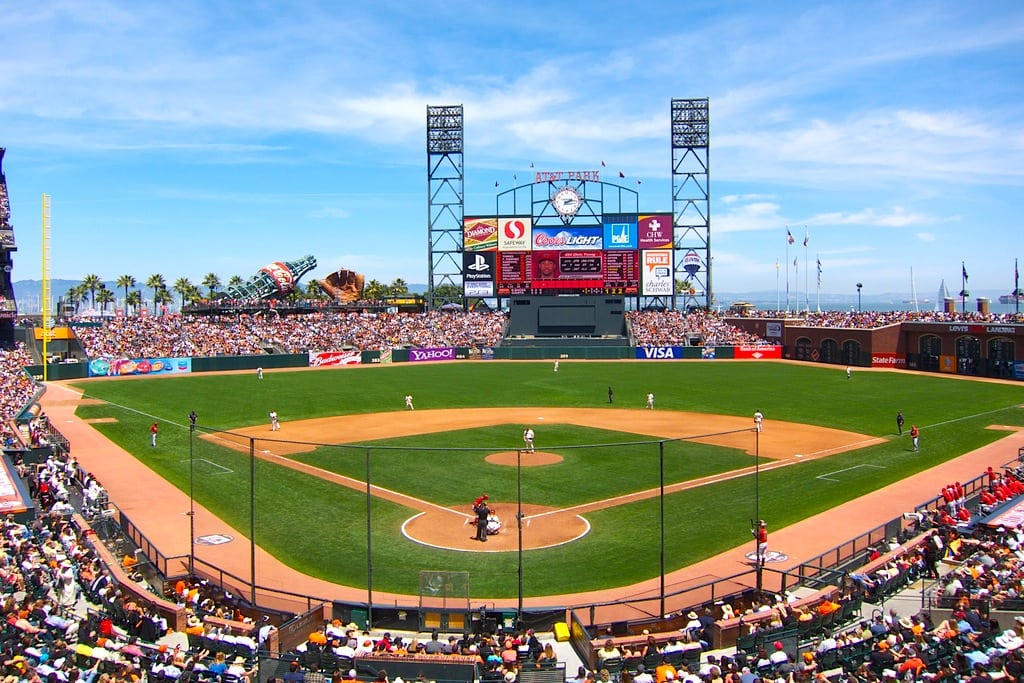 A view of AT&T Park in San Francisco, California. 