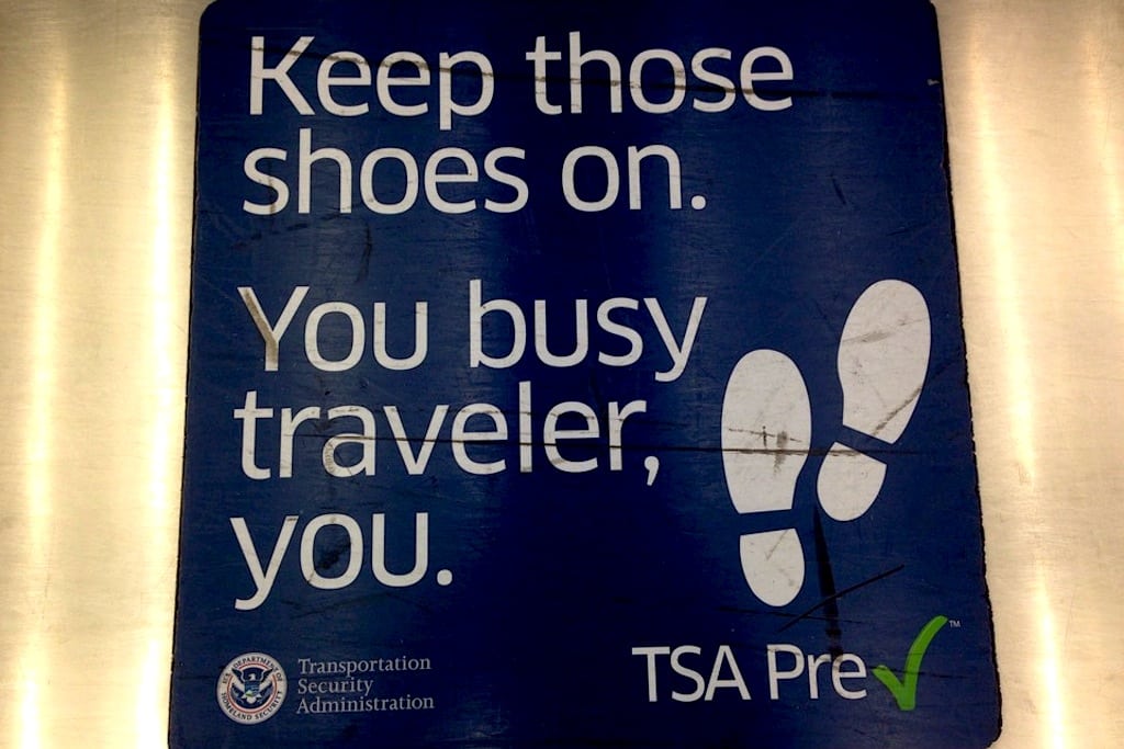 Flyers in TSA's PreCheck can keep their shoes on and read friendlier signs that the regular traveler. 