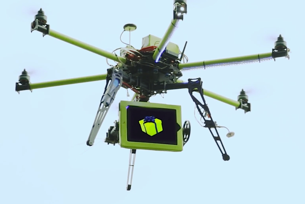 Air Baltic sent an unmanned drone to deliver free flight tickets to the airline's Facebook fans. 