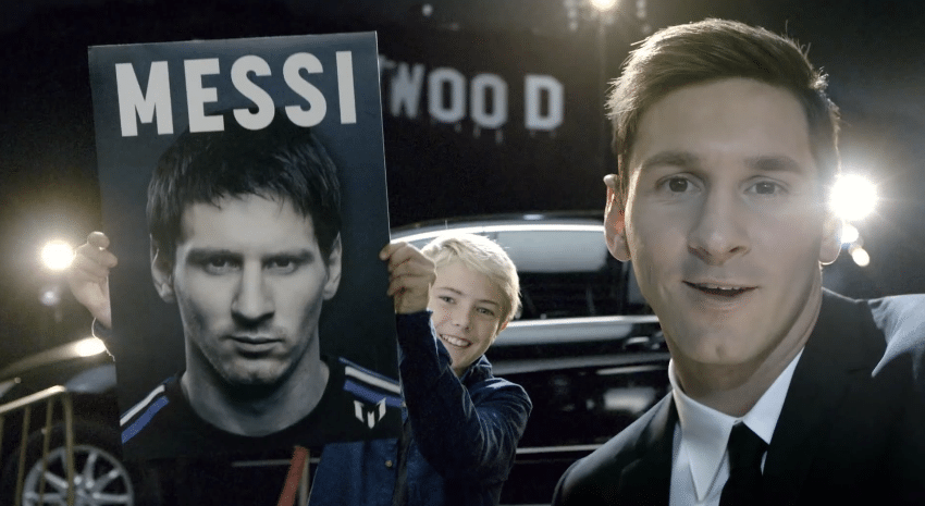 Lionel Messi in the Turkish Airlines advertisement 
