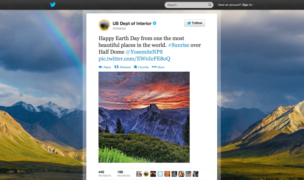 The U.S. Department of the Interior took to Twitter this year to share photos of U.S. National Parks and Monuments. 