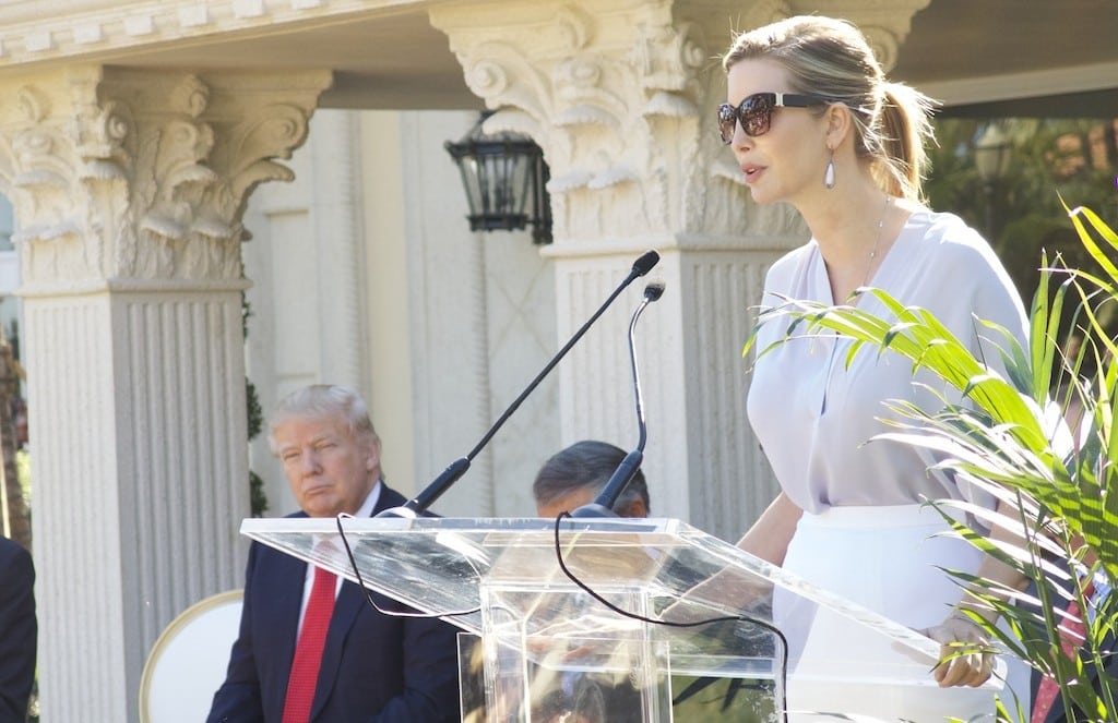Ivanka Trump, executive vice president of development & acquisitions for Trump Hotels, speaking at an event in Florida in 2015. 