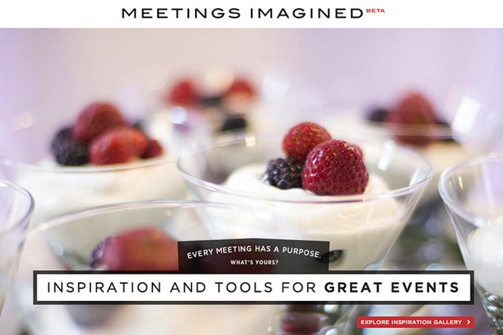The homepage of Marriott's new Meetings Imagined website. 