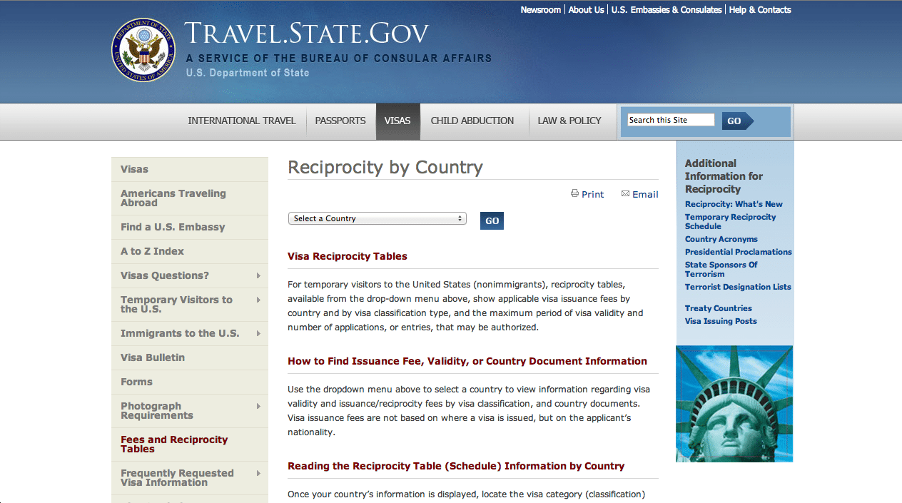 travel state visa reciprocity
