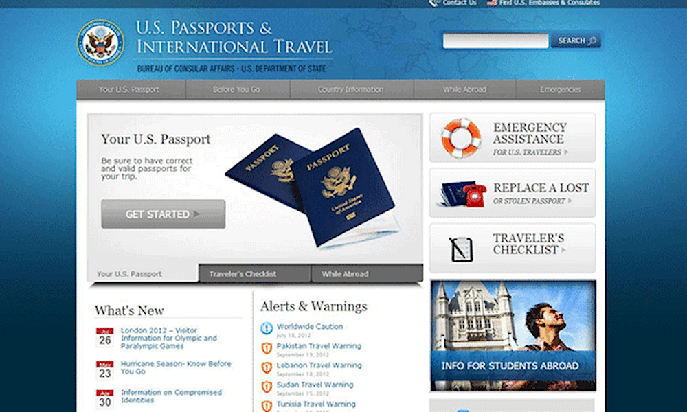 emergency passport travel.state.gov