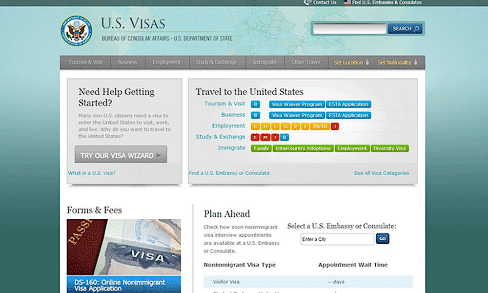 travel.state.gov website down