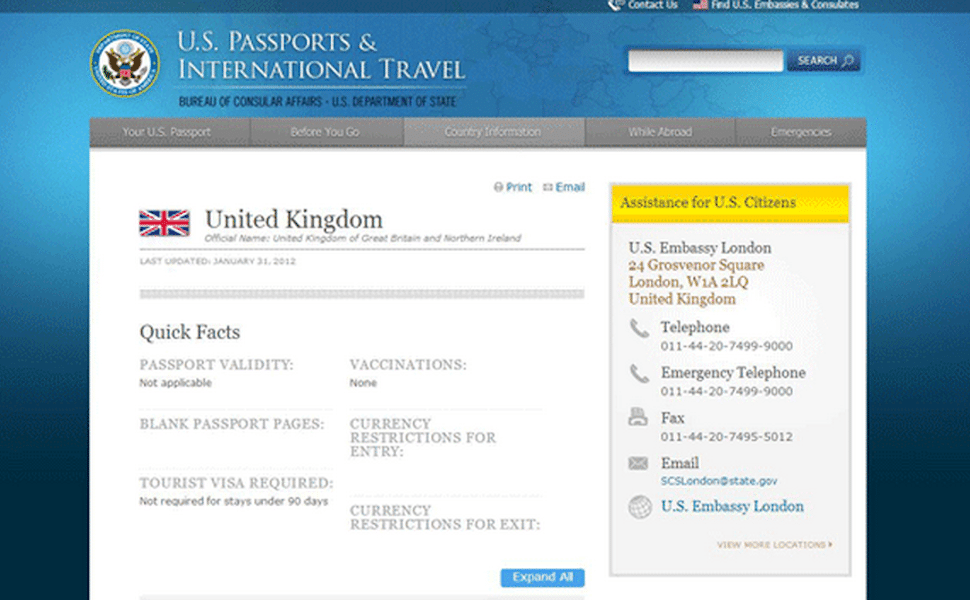 usa travel gov.uk