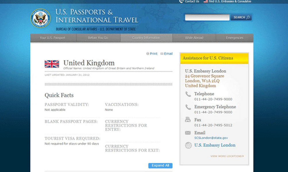usa travel gov.uk