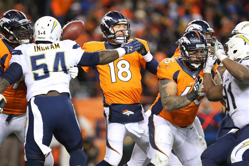 Peyton Manning in last week's game against the San Diego Chargers. 