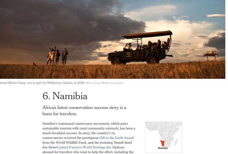 A selection from The New York Times' 'Places to Go 2014' package. 