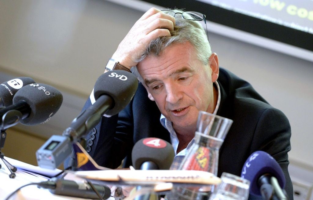 Ryanair's CEO Michael O'Leary attends a news conference at the Scandic Grand Central hotel in Stockholm August 29, 2013. 