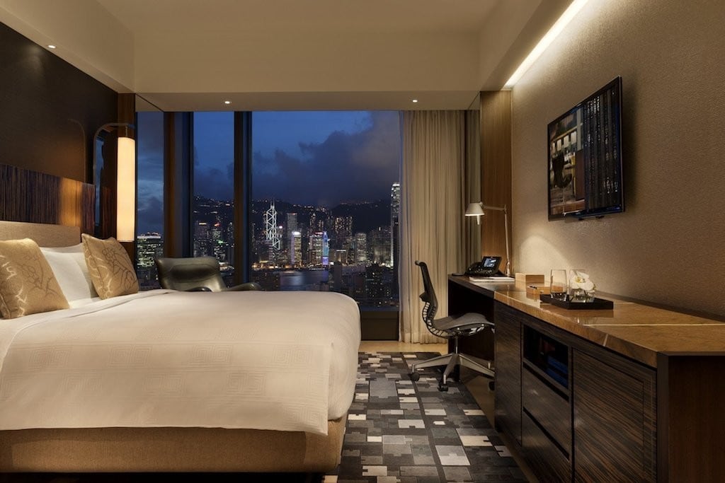 Pictured is a standard harbor view room at Hotel Icon in Hong Kong. Tablet Hotels, a booking site that curates luxury and boutique hotels, was acquired by Michelin.