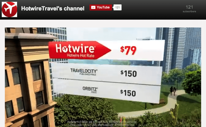 Expedia subsidiary Hotwire is advertising how its rates are better than Travelocity's, which is Expedia's newest strategic ally.