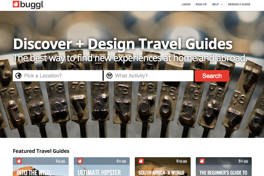 Buggl is a platform for building and selling travel guides. 