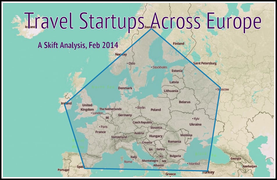 UK and Russia share the majority of travel startups in Europe.