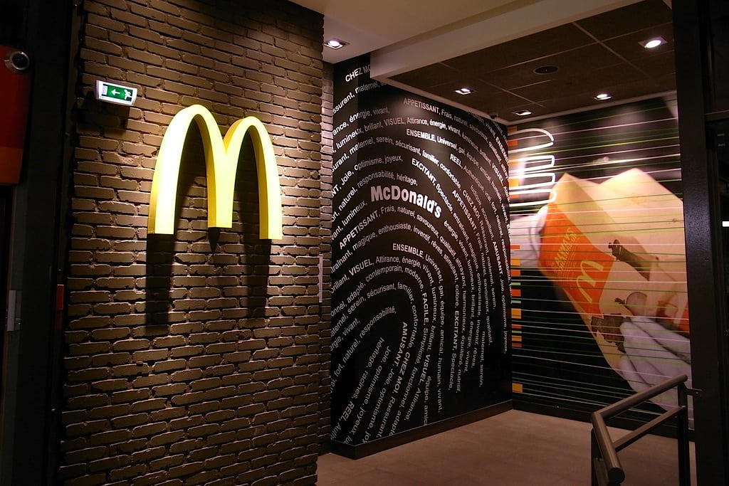 Inside a McDonalds in Paris, France. 
