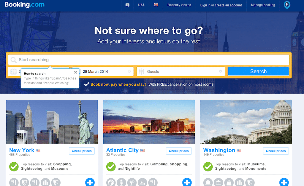 Some 10,000 Booking.com customers fell victim to a scam by fraudsters. Booking.com's Inspire Me feature enables travelers to choose trip types from art to beach, view destinations with the most user endorsements, or alternately search for vacations by tags.