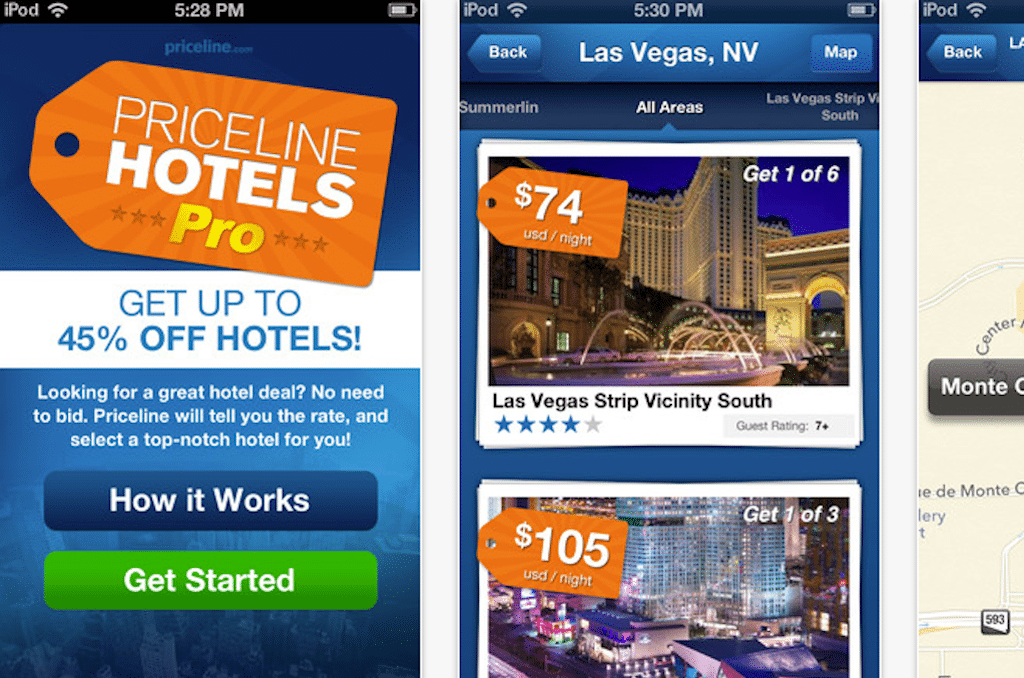 Priceline discontinued its Hotel Pro app. In the quirky app, Priceline identified the hotels and displayed a rate, but after consumers paid for the stay, Priceline, and not the traveler, ultimately ended up choosing the hotel from among a handful of choices.