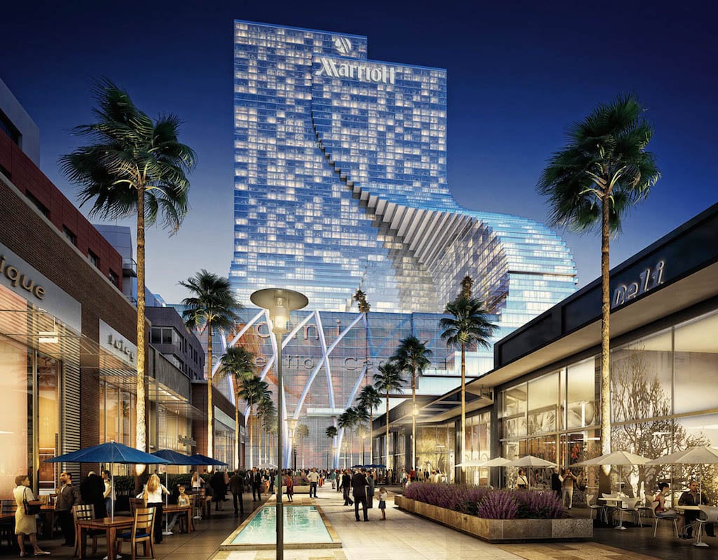 The proposed 1,800-room Marriott Worldcenter in downtown Miami will be the city's first true convention hotel.