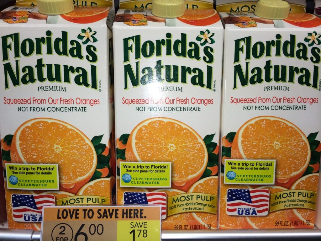 Visit St. Pete teases OJ buyers with a 'Win a Free Trip to Florida' graphic on the front of cartons country-wide.