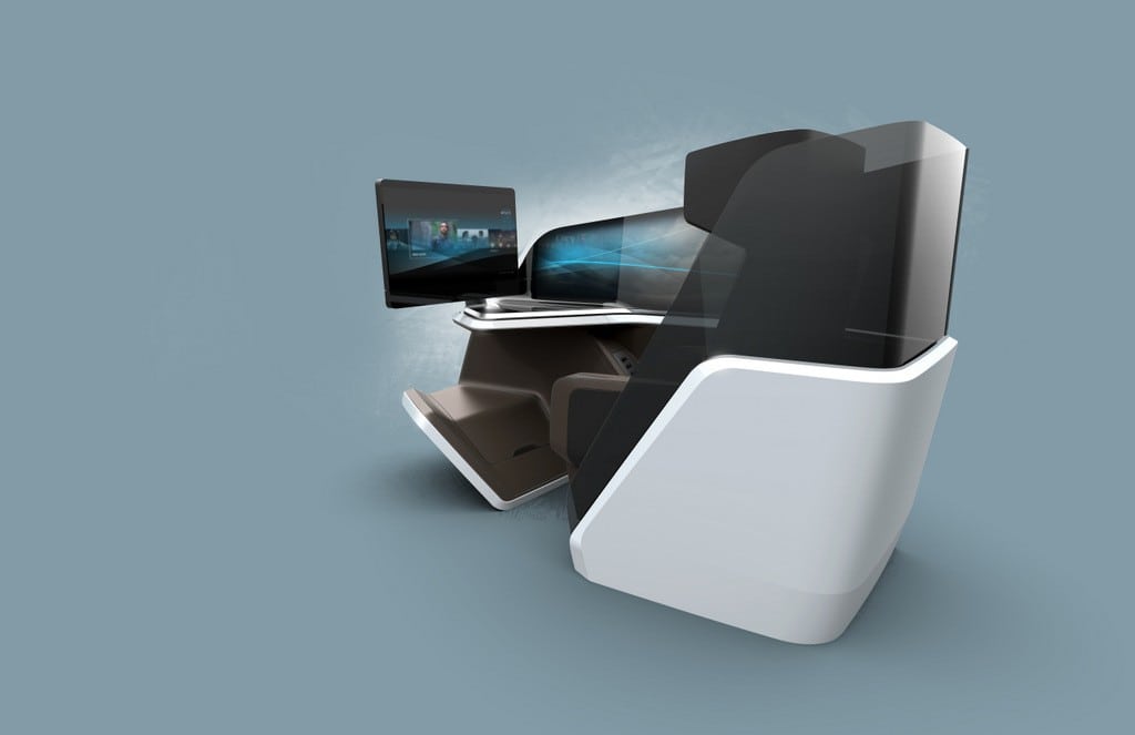 3-D Render of Tomorrow's Business Class Smart Seat. 