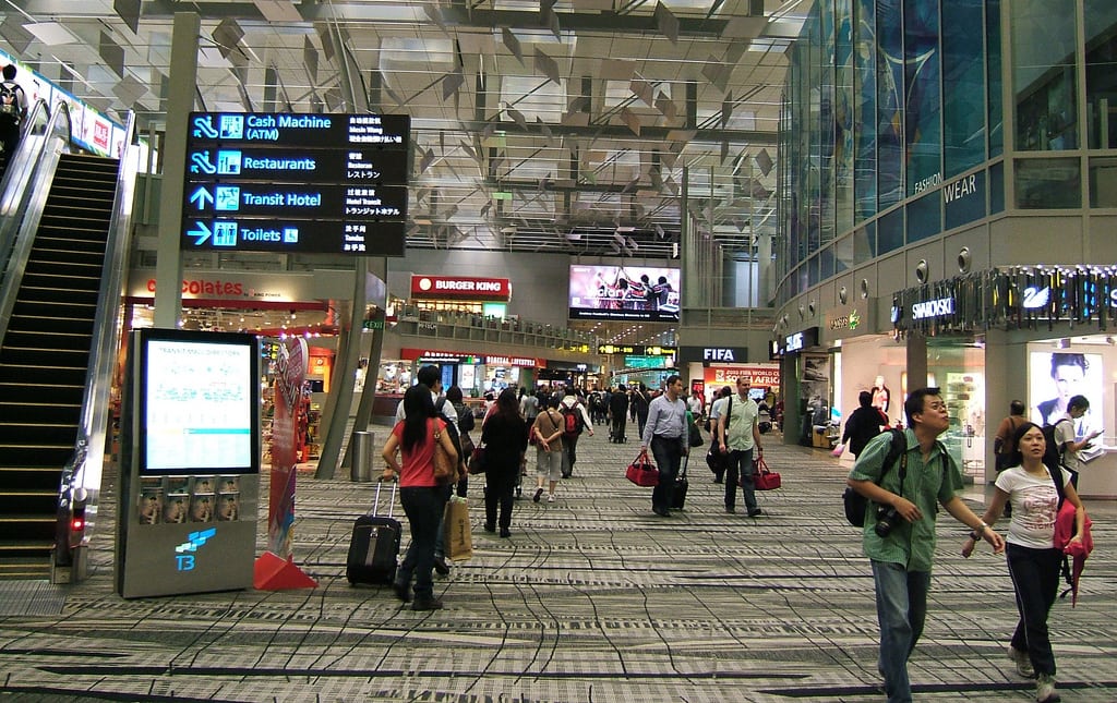 Passengers at Singapore Changi Airport's Terminal 3. 