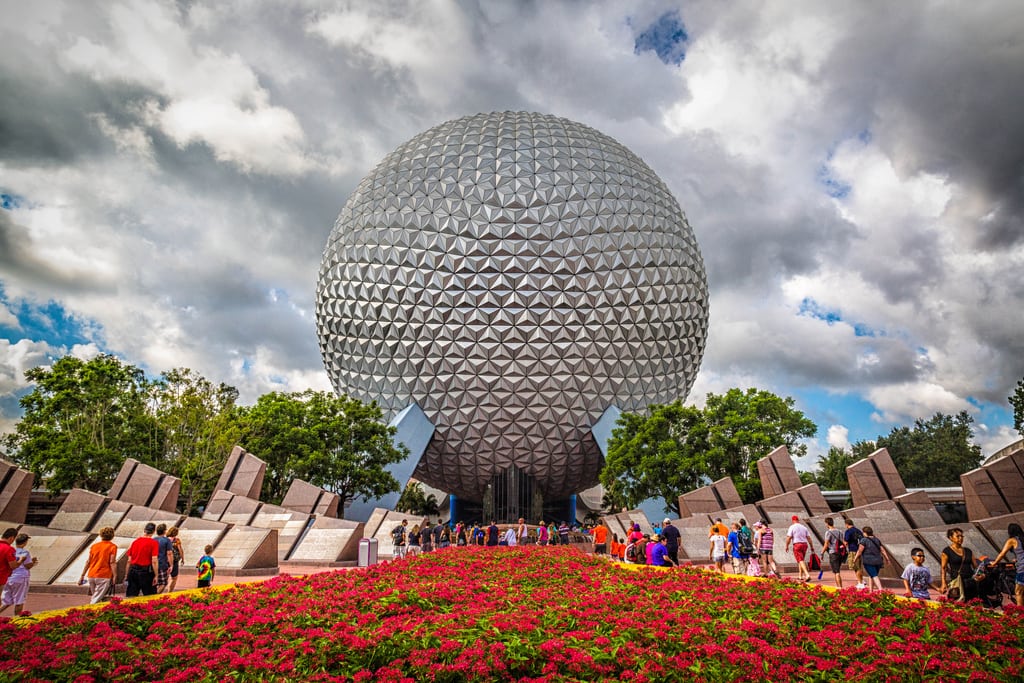 The entrance to Epcot, captured on a DSLR camera. 