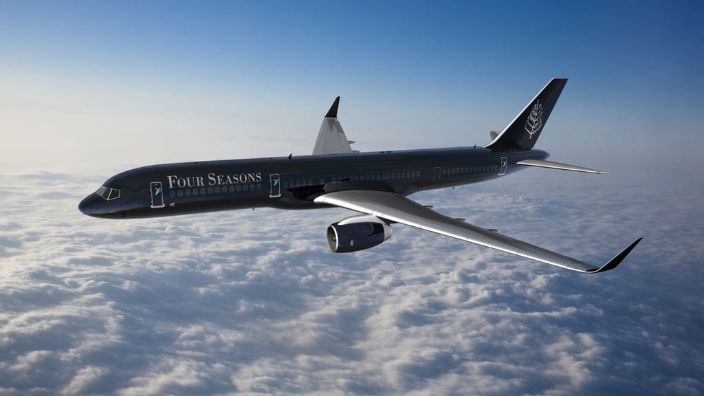Four Seasons' fully branded 757 will shuttle up to 52 guests on private tours around the world. 