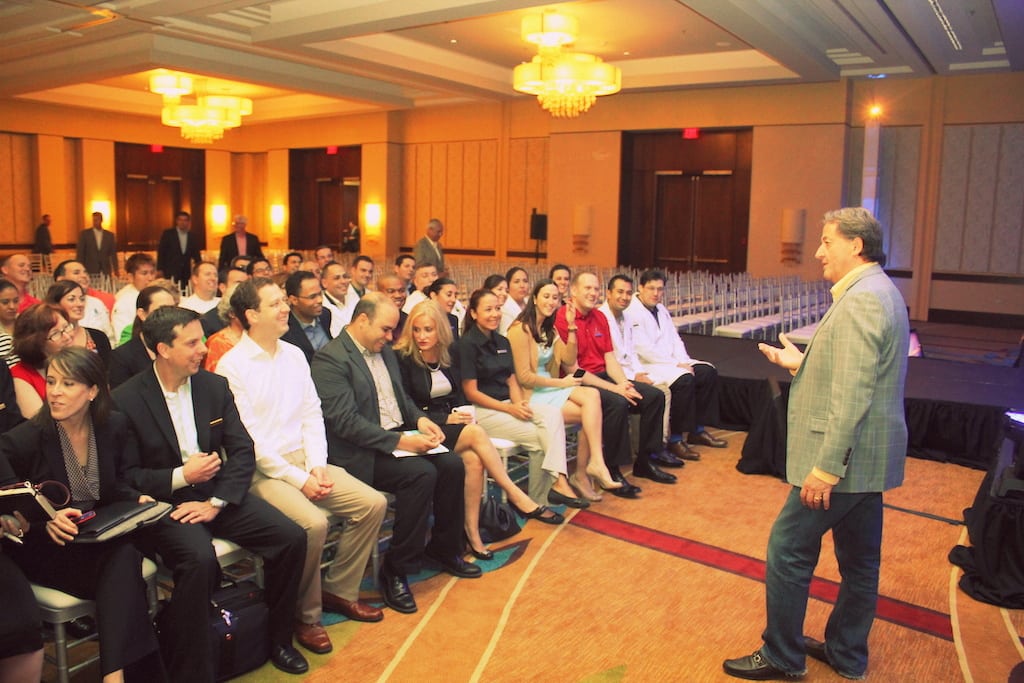 Ritz-Carlton CEO Herve Humler speaks to new hires.