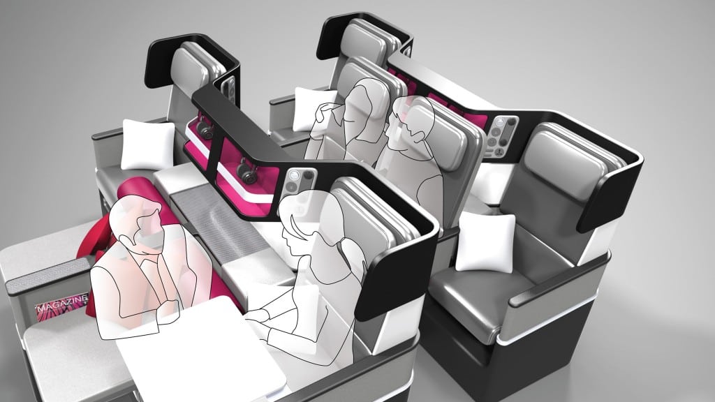 Business class seating design. 