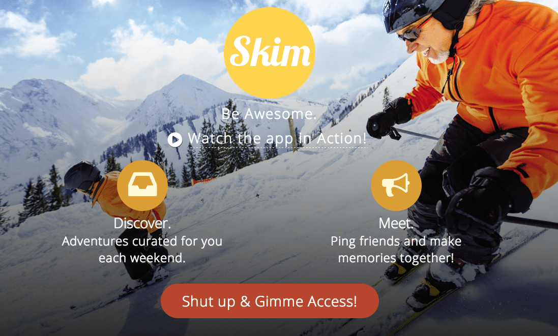 Skim suggests local curated adventures to users every week.
