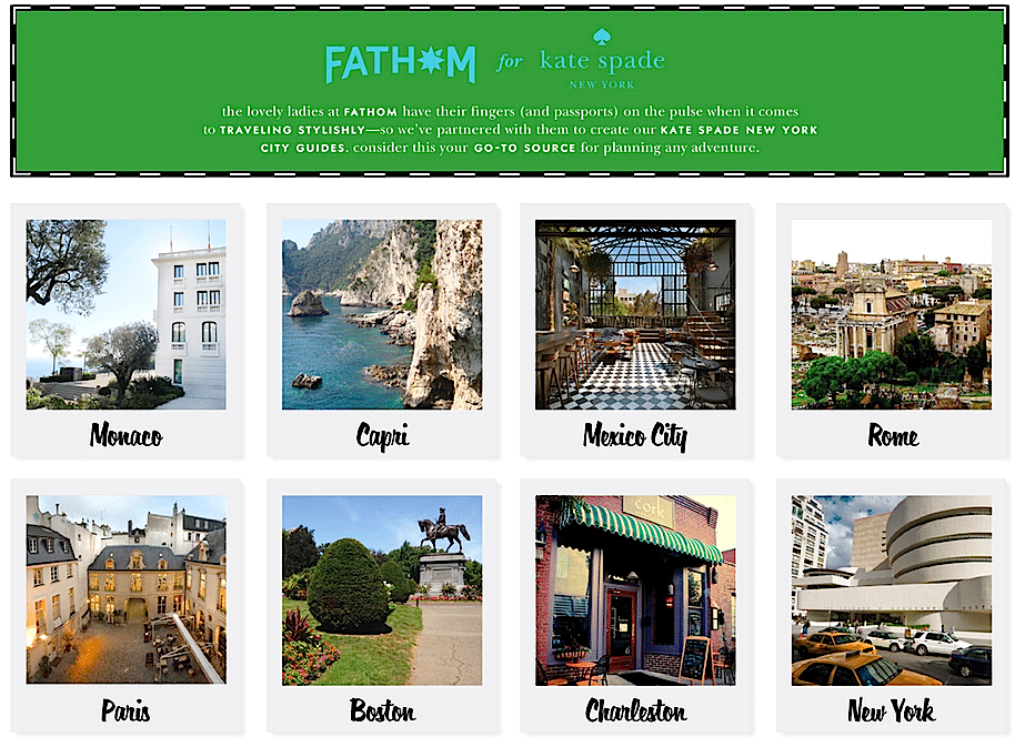 Fathom Away creates stylish city guides for Kate Spade. 