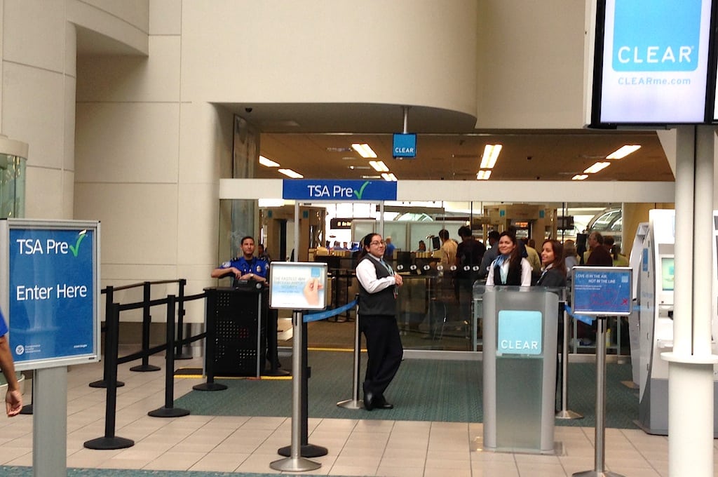 The TSA PreCheck line is empty at Orlando International Airport.