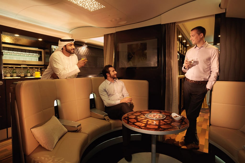 The Lobby lounge on Etihad's A380s and Dreamliner's will offer meeting space for premium customers. 