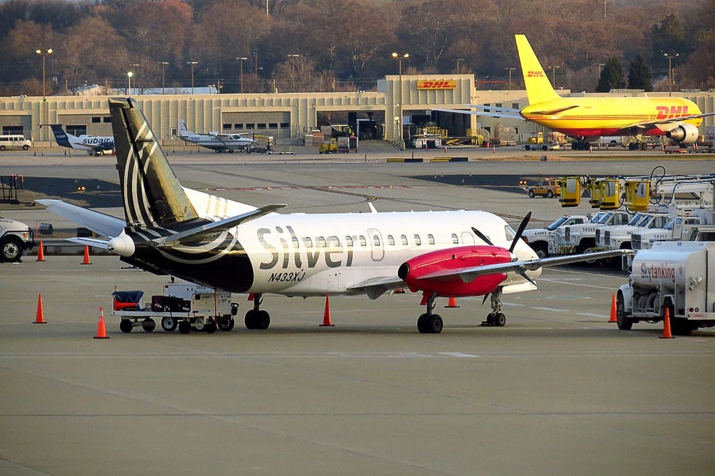 A Silver Airways plane in Atlanta. 