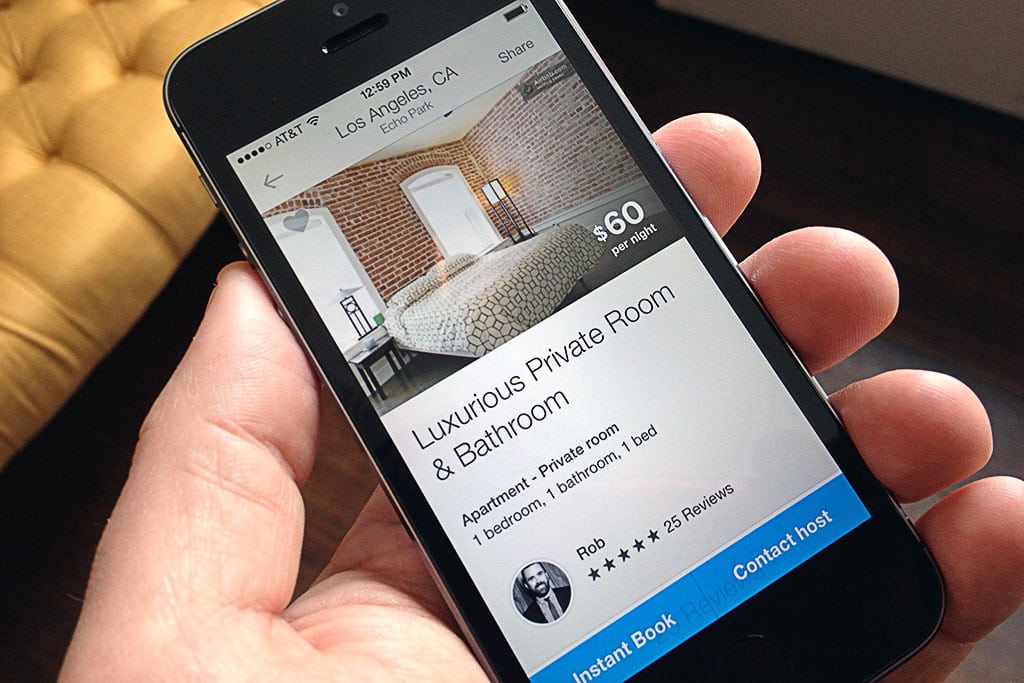 An instant booking listing in L.A. on Airbnb's app.