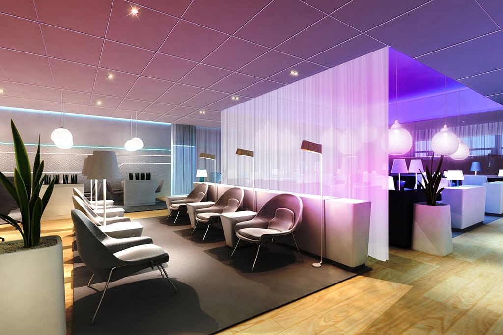 The Finnair Premium Lounge, designed by the Helsinki firm dSign Vertti Kivi & Co. 