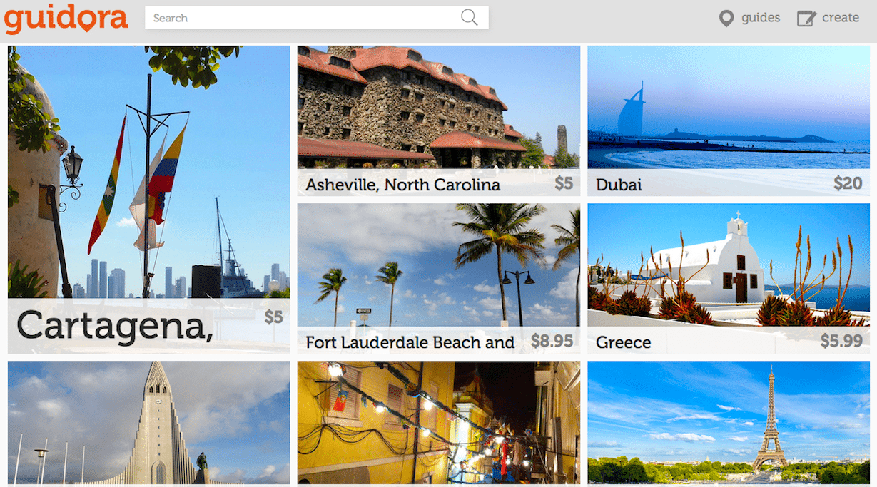Guidora is an online marketplace where authors can sell step-by-step travel itineraries.