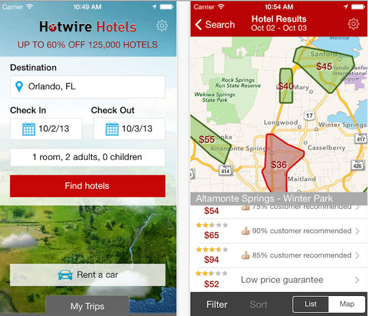 Hotwire has redesigned its iOS app to make searching for a hotel and booking it much more intuitive.