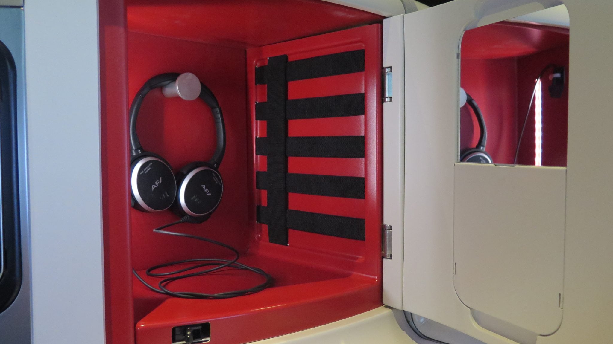 The cubby box in Air France's new cabins. 