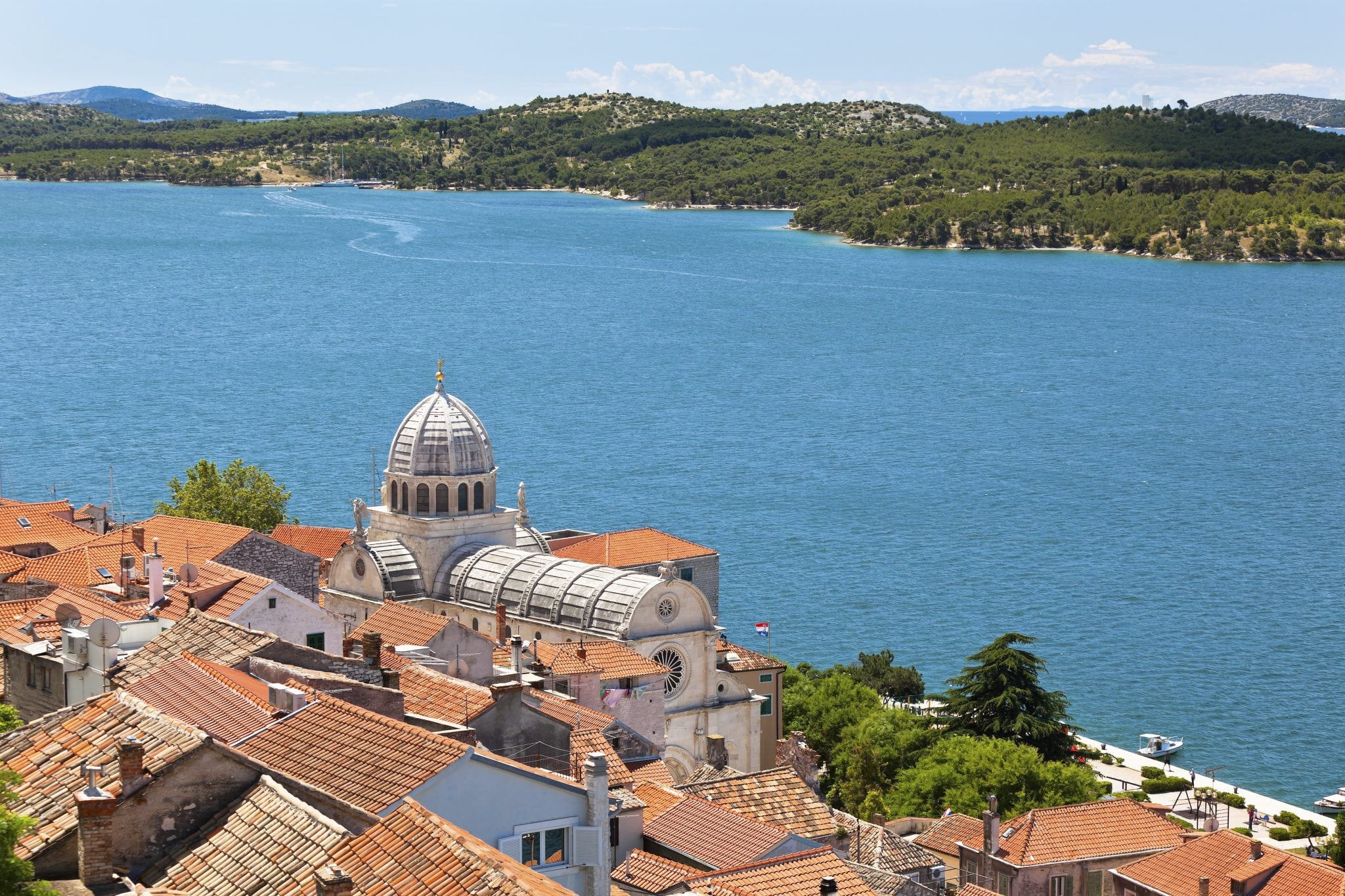 The top of the Cathedral of St. James in Sibenik, Croatia. 