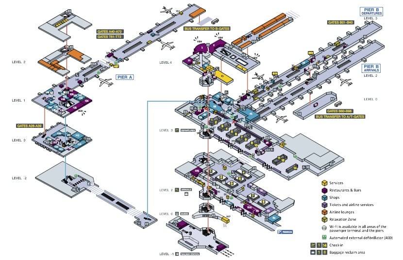 Map of Brussels Airport. 