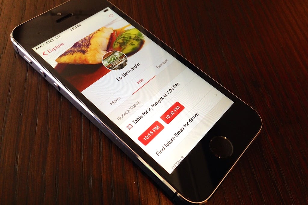 OpenTable's app for iOS. 